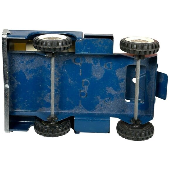 Vintage 1960’s Structo Hydraulic Trailer Dumper Blue Orange Steel Dump Truck Toy - Picture 9 of 12